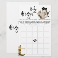 Flyer de jeu de bingo pour bébé avec un chat noir