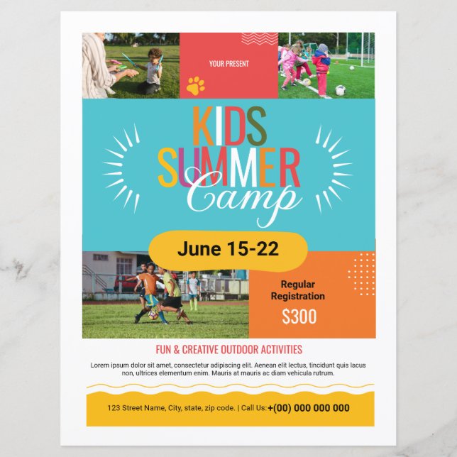 Flyer du camp d'été pour enfants (Devant)