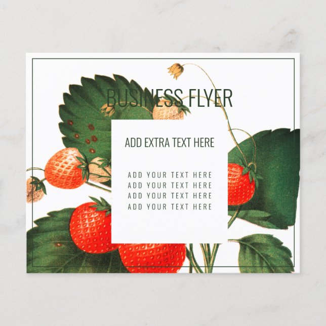 FLYER FOR BUSINESS : GARDEN + FAIRS : STRAWBERRIES (Front)