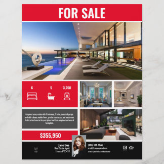 Flyer - For Sale - Red Modern