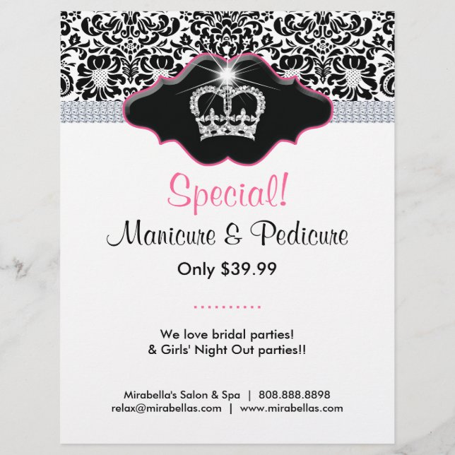 Flyer Salon Flower Damask Jewelry Crown (Back)