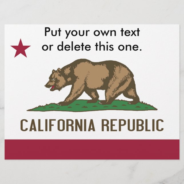 Flyer with Flag of California, U.S.A. (Front)
