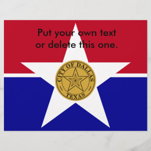 Flyer with Flag of Dallas, USA
