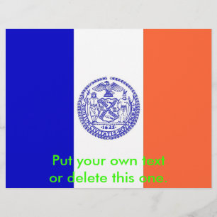 Flyer with Flag of New York City, U.S.A.