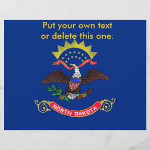 Flyer with Flag of North Dakota, U.S.A.