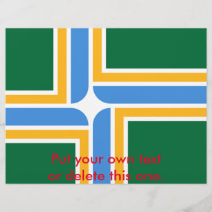 Flyer with Flag of Portland, Oregon, USA