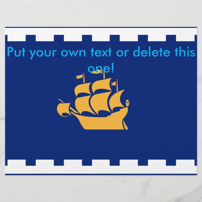 Flyer with Flag of Quebec City, Canada (Front)