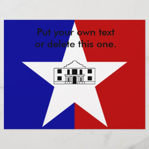 Flyer with Flag of San Antonio City, USA