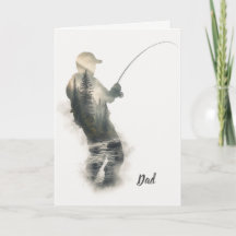 "Flyfisherman Double Exposure" Greeting Card