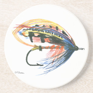 FlyFishing Lure Art Salmon Fly Lure Coaster