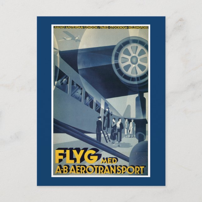 Flyg Med A-B Aerotransport Postcard (Front)