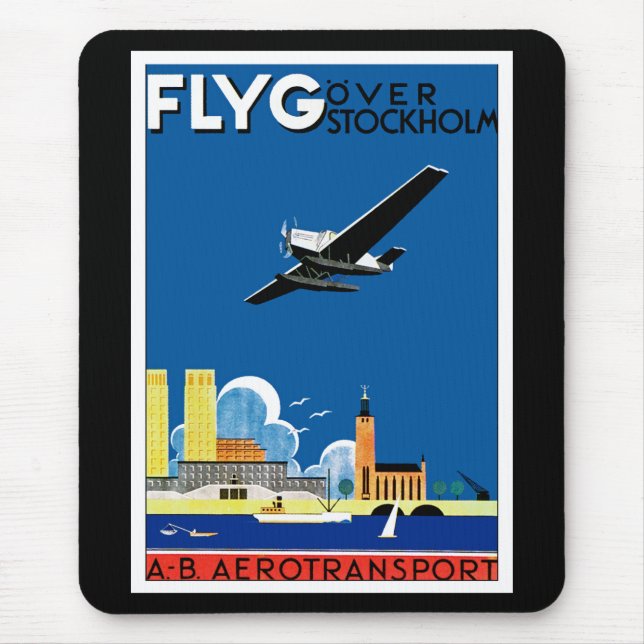 Flyg Over Stockholm Mouse Pad (Front)