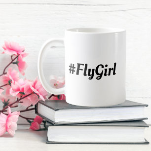 #FlyGirl Typography Simple,Modern Travel Coffee Mug