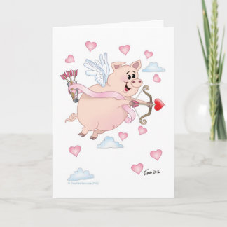 Flyimg Valentine Piggy Card