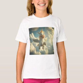 Flying 3D Unicorn in the sky T-Shirt
