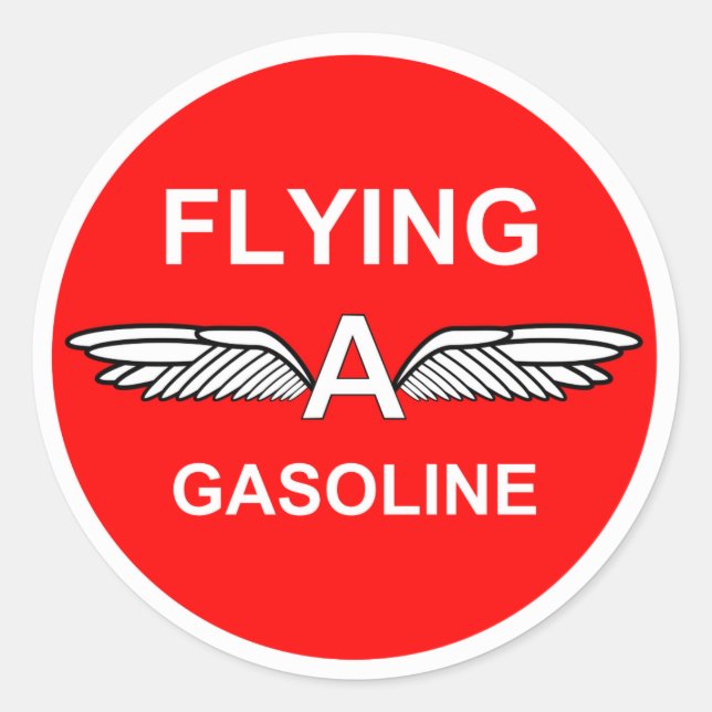 Flying A Gasoline Classic Round Sticker (Front)