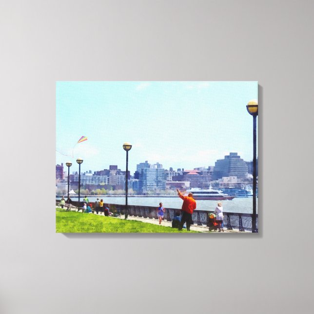 Flying A Kit At Pier A Park Hoboken NJ' Canvas Print (Front)