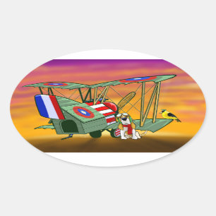 flying ace oval sticker