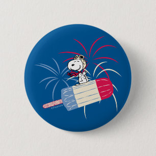 Flying Ace Snoopy on Ice Pop 2 Inch Round Button