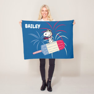 Flying Ace Snoopy on Ice Pop Pet Fleece Blanket