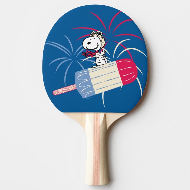 Flying Ace Snoopy on Ice Pop Ping Pong Paddle (Front)