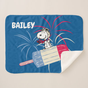 Flying Ace Snoopy on Ice Pop Sherpa Blanket