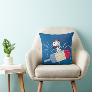 Flying Ace Snoopy on Ice Pop Throw Pillow