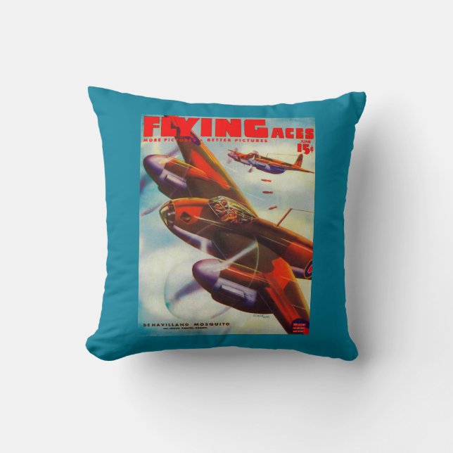 Flying Aces Magazine Cover 5 Throw Pillow (Front)