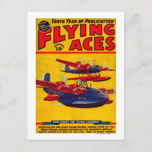 Flying Aces Magazine Cover Postcard