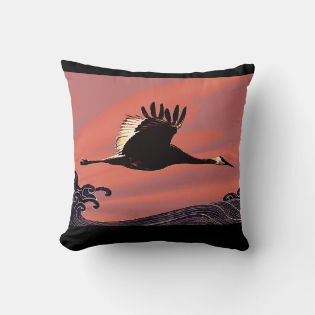 Flying Across Oceans Throw Pillow (Front)