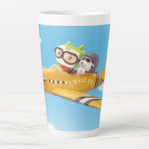 Flying Adventure with Dog Latte Mug