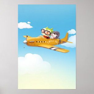Flying Adventure with Dog Poster