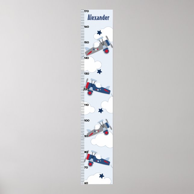 Flying Airplane Adventure Growth Chart Centimetres (Front)