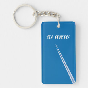 Flying airplane keychain