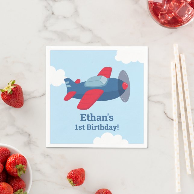 Flying Airplane Kids Birthday Party Supplies Napkin (Insitu)