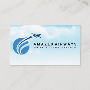 Flying Airplane Logo   Sky Business Card