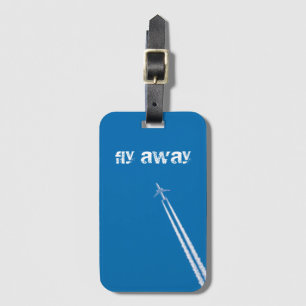 Flying airplane luggage tag
