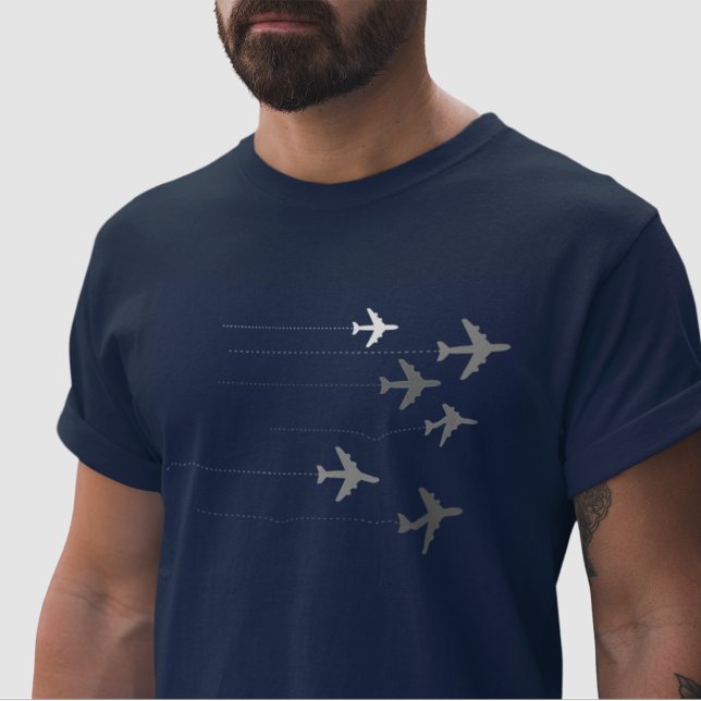 flying airplanes graphic blue T-Shirt (Creator Uploaded)