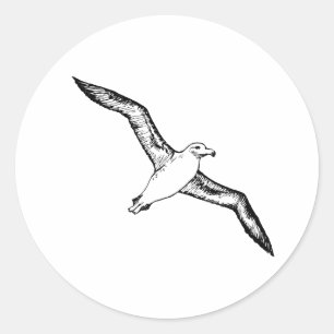 Flying Albatross Illustration Classic Round Sticker
