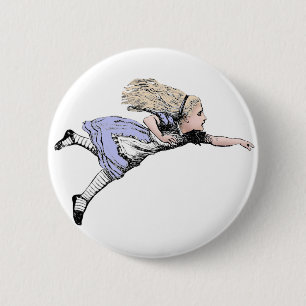 Flying Alice in Wonderland Looking Glass 2 Inch Round Button