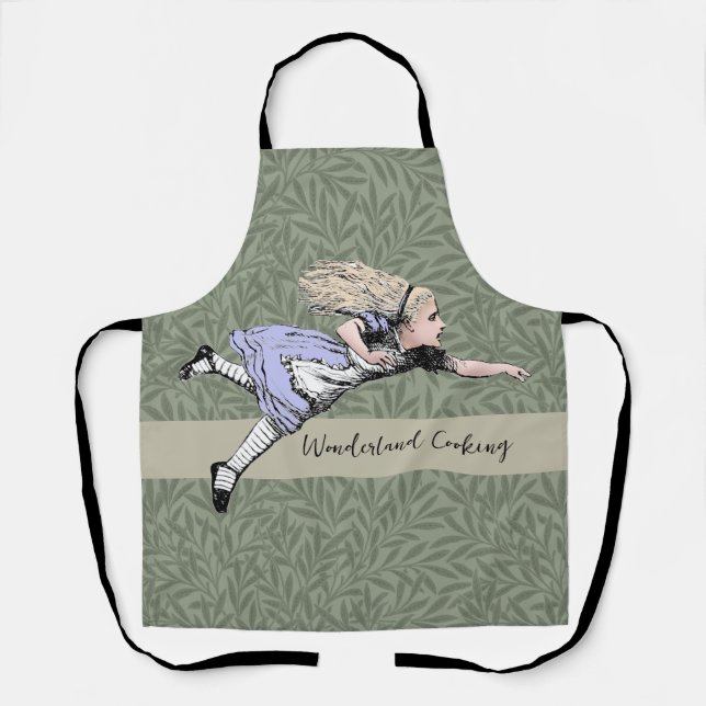 Flying Alice in Wonderland Looking Glass Apron (Front)