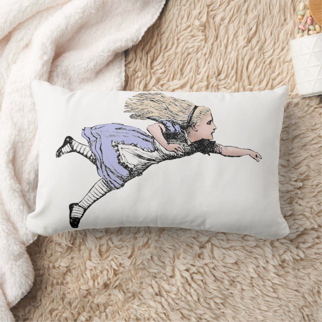 Flying Alice in Wonderland Looking Glass Lumbar Pillow (Blanket)