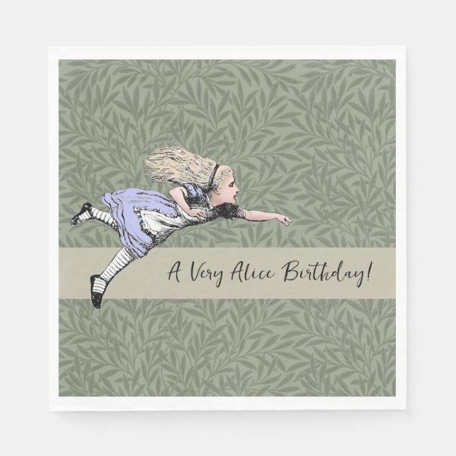 Flying Alice in Wonderland Looking Glass Napkin (Front)