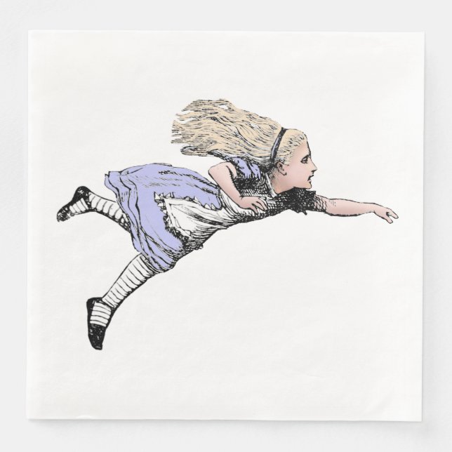 Flying Alice in Wonderland Looking Glass Napkin (Front)