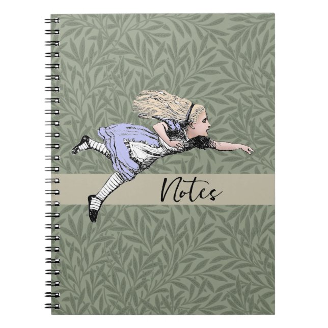 Flying Alice in Wonderland Looking Glass Notebook (Front)