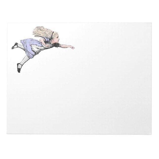 Flying Alice in Wonderland Looking Glass Notepad (Front)