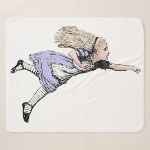 Flying Alice in Wonderland Looking Glass Sherpa Blanket