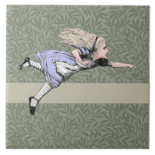 Flying Alice in Wonderland Looking Glass Tile
