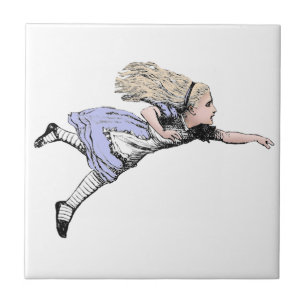 Flying Alice in Wonderland Looking Glass Tile