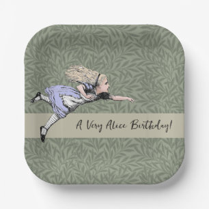 Flying Alice Wonderland Adventure Vintage Tenniel Paper Plate